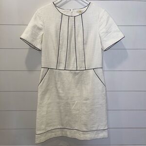 Boden Jane Textured White Tweed Sheath Dress Womens Size 10